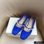 Jimmy Choo Ade Flats Suede Blue with Pearl Embellishment 2021