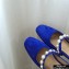 Jimmy Choo Ade Flats Suede Blue with Pearl Embellishment 2021