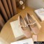 Jimmy Choo Ade Flats Suede Nude with Pearl Embellishment 2021