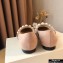 Jimmy Choo Ade Flats Suede Nude with Pearl Embellishment 2021