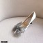 Jimmy Choo Heel 8.5cm SEKA Pumps White with Crystal Bow Clasp 2021