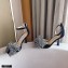 Jimmy Choo Heel 8.5cm MANA Sandals Suede Black with Crystal Bow Clasp 2021