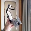 Jimmy Choo Heel 8.5cm MANA Sandals Suede Black with Crystal Bow Clasp 2021