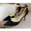 Jimmy Choo Heel 8.5cm TALIKA Pumps Suede Black with Ankel Strap and Crystal Chain 2021