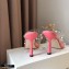Jimmy Choo Heel 10.5cm PVC Mules Pink with Crystal Stud Embellishment 2021