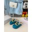 JW Anderson Shearling Lining Chain Loafer Mules Turquoise Blue 2021