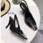 Saint Laurent Heel 9cm Blade Slingback Pumps in Leather Black 2021