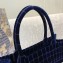 Dior Small Book Tote Bag in Crocodile-Effect Embroidered Velvet Blue 2021