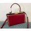 Valentino Rockstud Alcove Grainy Calfskin Box Bag Red 2021