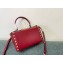 Valentino Rockstud Alcove Grainy Calfskin Box Bag Red 2021