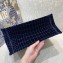 Dior Small Book Tote Bag in Crocodile-Effect Embroidered Velvet Blue 2021