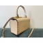 Valentino Rockstud Alcove Grainy Calfskin Box Bag Nude 2021