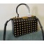 Valentino Rockstud Alcove Grainy Calfskin Box Bag Black With All-over Studs 2021