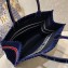 Dior Small Book Tote Bag in Crocodile-Effect Embroidered Velvet Blue 2021