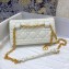 Dior Caro Belt Pouch with Chain Bag White 2021