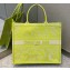 Dior Book Tote Bag in Toile de Jouy Reverse Embroidery Yellow 2021
