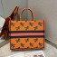 Dior Book Tote Bag in Multicolor Dragon & Fire Embroidery Orange 2021
