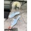 Alexander Wang Heel 5.5cm Jessie Padded Velour Crystal Logo Slide Sandals Light Blue 2021