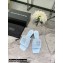 Alexander Wang Heel 5.5cm Jessie Padded Velour Crystal Logo Slide Sandals Light Blue 2021