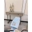 Alexander Wang Heel 5.5cm Jessie Padded Velour Crystal Logo Slide Sandals Light Blue 2021