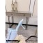 Alexander Wang Heel 5.5cm Jessie Padded Velour Crystal Logo Slide Sandals Light Blue 2021
