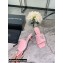 Alexander Wang Heel 5.5cm Jessie Padded Velour Crystal Logo Slide Sandals Pink 2021
