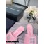 Alexander Wang Heel 5.5cm Jessie Padded Velour Crystal Logo Slide Sandals Pink 2021