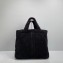 Prada Shearling Tote Bag 1BG130 Black 2021
