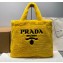 Prada Shearling Tote Bag 1BG130 Yellow 2021