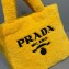 Prada Shearling Tote Bag 1BG130 Yellow 2021