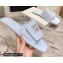 Alexander Wang Lana Padded Velour Crystal Logo Slippers Light Blue 2021