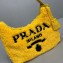 Prada Re-Edition 2000 Shearling Terry Mini Hobo Bag 1NE515 Yellow 2021