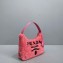 Prada Re-Edition 2000 Shearling Terry Mini Hobo Bag 1NE515 Pink 2021