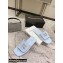 Alexander Wang Lana Padded Velour Crystal Logo Slippers Light Blue 2021
