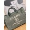Chanel Mixed Fibers Deauville Large Shopping Tote Bag A66941 Green 2021