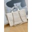 Chanel Mixed Fibers Deauville Large Shopping Tote Bag A66941 White 2021