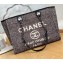Chanel Mixed Fibers Deauville Medium Shopping Tote Bag A67001 Black 2021