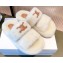 Celine Fur Triomphe Open Slides in Shearling White 2021