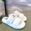 Celine Fur Triomphe Open Slides in Shearling White 2021