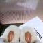 Celine Fur Triomphe Open Slides in Shearling White 2021