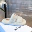 Celine Fur Triomphe Open Slides in Shearling White 2021