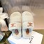 Celine Fur Triomphe Open Slides in Shearling White 2021