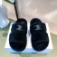 Celine Fur Triomphe Open Slides in Shearling Black 2021