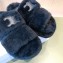 Celine Fur Triomphe Open Slides in Shearling Black 2021