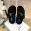 Celine Fur Triomphe Open Slides in Shearling Black 2021