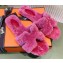 Hermes Shearling Woolskin Oran Sandals Fuchsia 2021