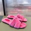 Hermes Shearling Woolskin Oran Sandals Fuchsia 2021