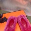 Hermes Shearling Woolskin Oran Sandals Fuchsia 2021