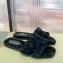 Hermes Shearling Woolskin Oran Sandals Black 2021