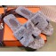 Hermes Shearling Woolskin Oran Sandals Gray 2021